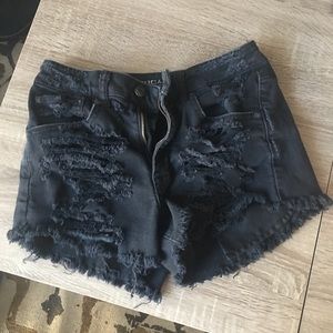 Black Vintage High Rise Festival Shorts